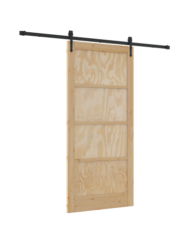 Porta scorrevole ORKDAL Marrone 93 x 202 cm Pino massello