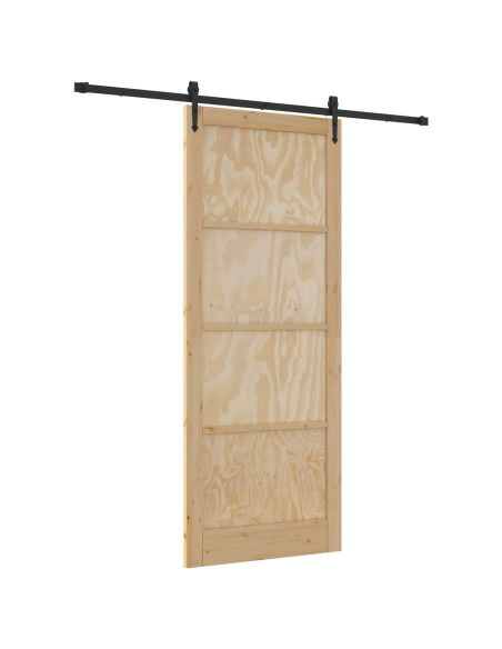 Porta Scorrevole con Set di Accessori 'ORKDAL'in Legno Massello di Pino