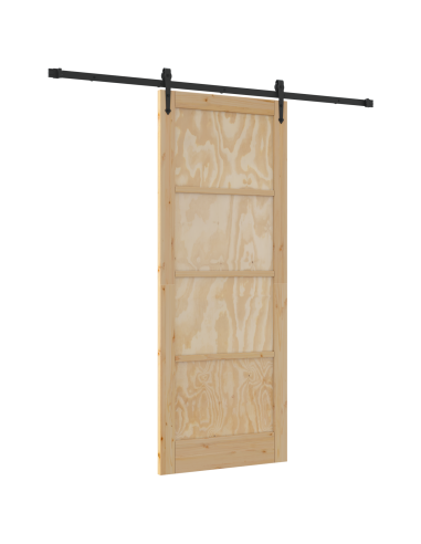 Porta scorrevole ORKDAL Marrone 83 x 211 cm Pino massello