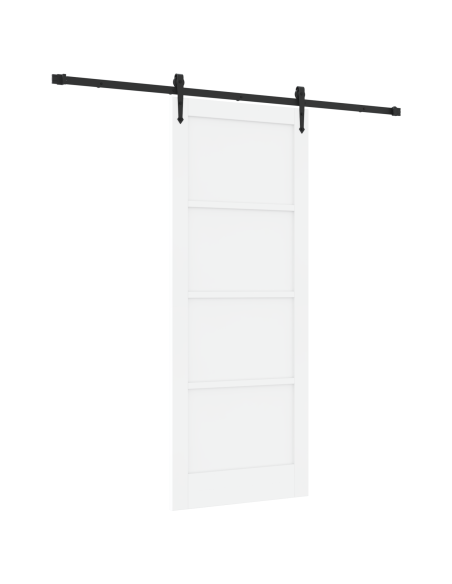 Porta Scorrevole con Set di Accessori 'ORKDAL'Legno Bianco Pino Massello