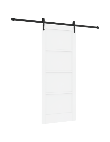 Porta scorrevole  con set di ferramenta 'ORKDAL'in legno solido bianco in pino, Porta interna  'ORKDAL'Bianco 83x202x4 cm in leg