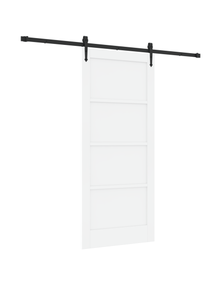 Porta Scorrevole  con Set di Hardware 'ORKDAL'Bianco Legno Solido in Pino, Porta Interna  'ORKDAL'Bianco 86x198.5x4 cm Legno Sol