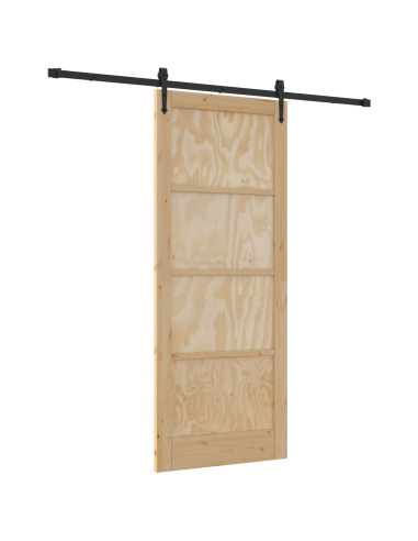 Porta scorrevole ORKDAL Marrone 86 x 211 cm Pino massello