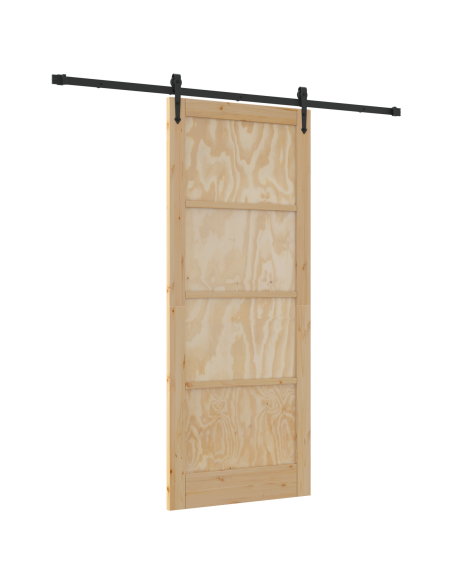 Porta Scorrevole con Set di Hardware 'ORKDAL'in Legno Massello di Pino