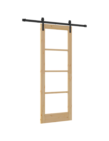 Porta Scorrevole vitaXL con Set di Ferramenta 'ORKDAL'73.5x198.5 cm, Porta Interna vitaXL con Vetro 'ORKDAL'73.5x198.5x4 cm Legn