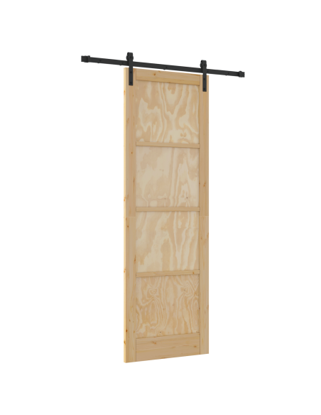 Porta Scorrevole  con set di ferramenta 78x232 cm Legno Massello di Pino, Porta Interna  'ORKDAL'78x232x4 cm Legno Massello di P