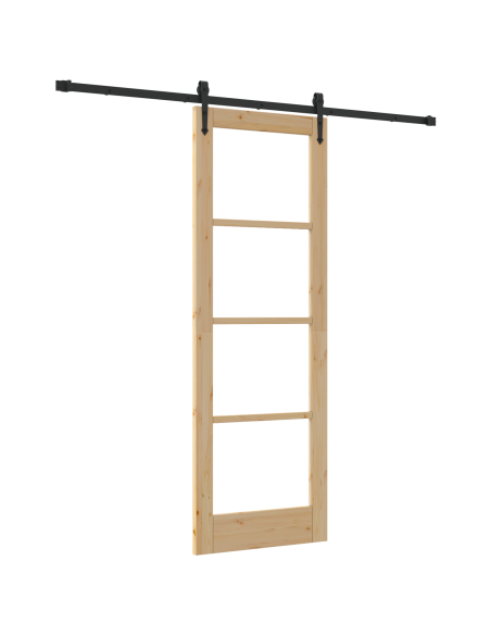 Porta scorrevole  con set hardware 'ORKDAL'73,5x211 cm, Porta interna  con vetro 'ORKDAL'73,5x211x4 cm in legno massello di pino