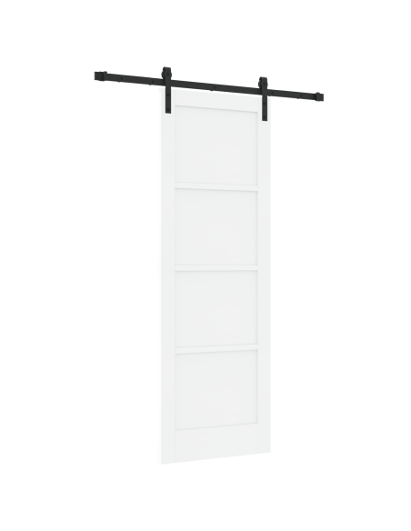 Porta Scorrevole  con Set di Ferramenta Bianca 73.5x211 cm in Legno di Pino, Porta Interna  'ORKDAL'Bianca 73.5x211x4 cm in Legn