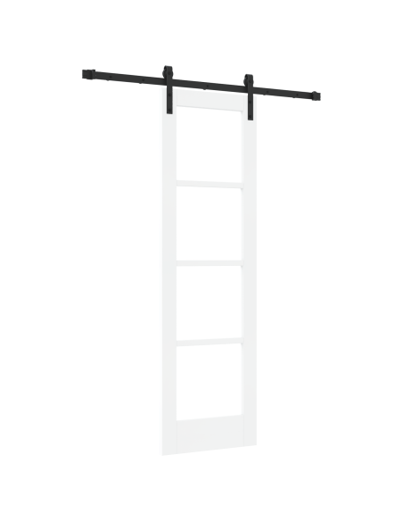 Porta Scorrevole  con Set di Ferramenta 'ORKDAL'Bianca 61x198.5 cm, Porta Interna  con Vetro 'ORKDAL'Bianca 61x198.5x4 cm