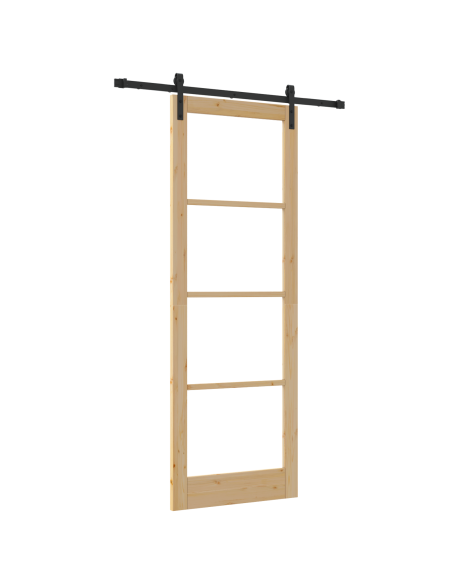 Porta scorrevole  con hardware 'ORKDAL'83x232 cm, Porta interna  con vetro 'ORKDAL'83x232x4 cm in legno massiccio di pino