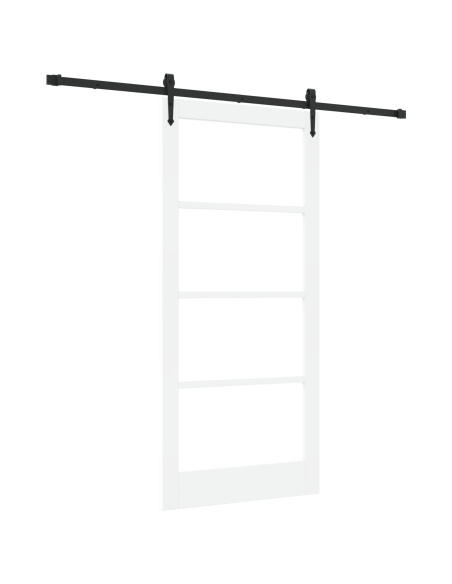 Porta Scorrevole  con Set di Ferramenta "ORKDAL" Bianca 93x202 cm, Porta Interna  con Vetro "ORKDAL" Bianca 93x202x4 cm
