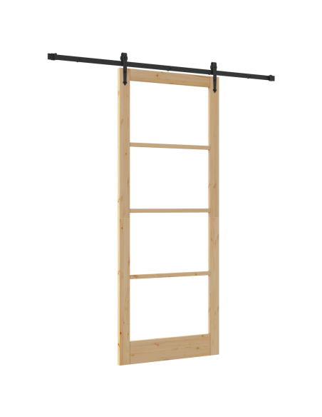 porta scorrevole  con set di ferramenta 'ORKDAL'93x232 cm, porta interna  con vetro 'ORKDAL'93x232x4 cm in legno massello di pin