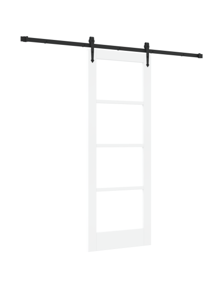 Porta Scorrevole  con Set di Ferramenta 'ORKDAL'Bianca 73,5x198,5 cm, Porta Interna  con Vetro 'ORKDAL'Bianca 73,5x198,5x4 cm