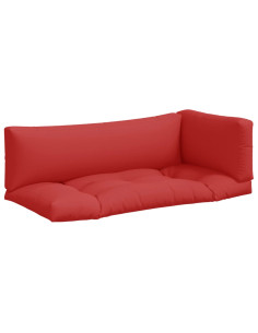 Cuscini per Pallet 3 pz Rossi in Tessuto