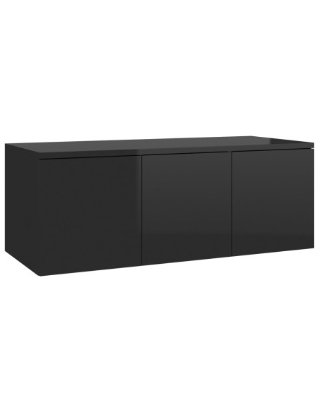 Mobile Porta TV Nero Lucido 80x34x30 cm in Legno Multistrato