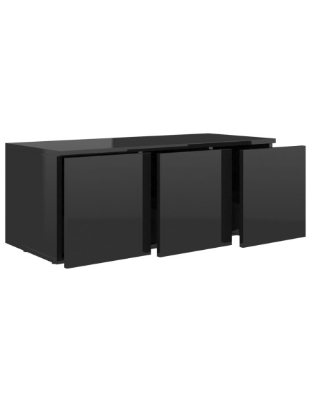 Mobile Porta TV Nero Lucido 80x34x30 cm in Legno Multistrato