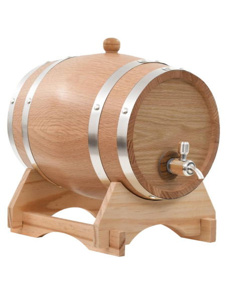 Barilotto di Vino con Spina in Legno Massello di Rovere 12 L