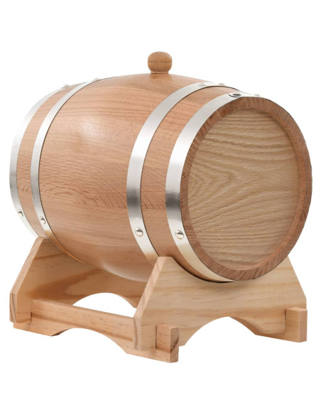 Barilotto di Vino con Spina in Legno Massello di Rovere 12 L