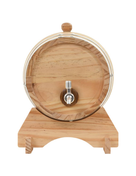 Barilotto di Vino con Spina in Legno Massello di Rovere 12 L