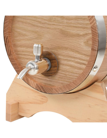 Barilotto di Vino con Spina in Legno Massello di Rovere 12 L