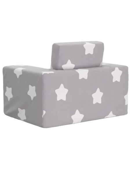 Divano Letto Bambini Grigio Chiaro con Stelle Morbido Peluche