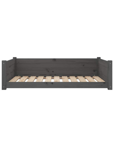 Cuccia per Cani Grigia 95,5x65,5x28cm in Legno Massello di Pino