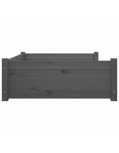 Cuccia per Cani Grigia 95,5x65,5x28cm in Legno Massello di Pino