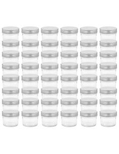 Vaso per Marmellata in Vetro Coperchio Argento 48 pz 110 ml