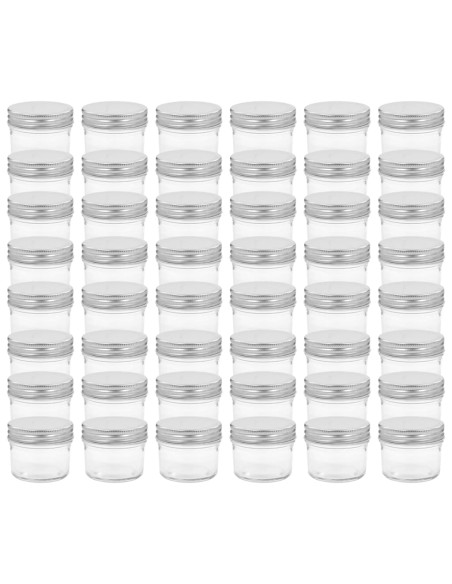 Vaso per Marmellata in Vetro Coperchio Argento 48 pz 110 ml
