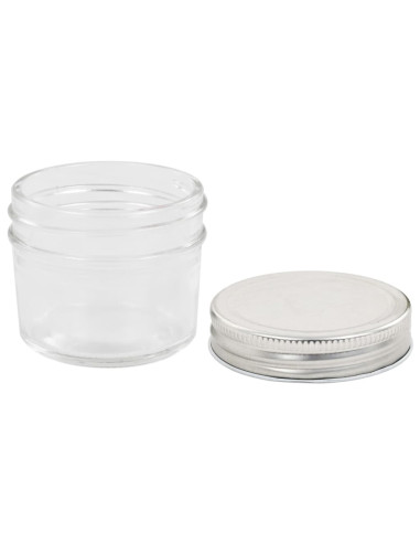 Vaso per Marmellata in Vetro Coperchio Argento 48 pz 110 ml