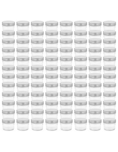 Vaso per Marmellata in Vetro Coperchio Argento 96 pz 110 ml