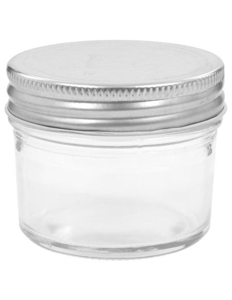Vaso per Marmellata in Vetro Coperchio Argento 96 pz 110 ml