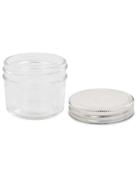 Vaso per Marmellata in Vetro Coperchio Argento 96 pz 110 ml