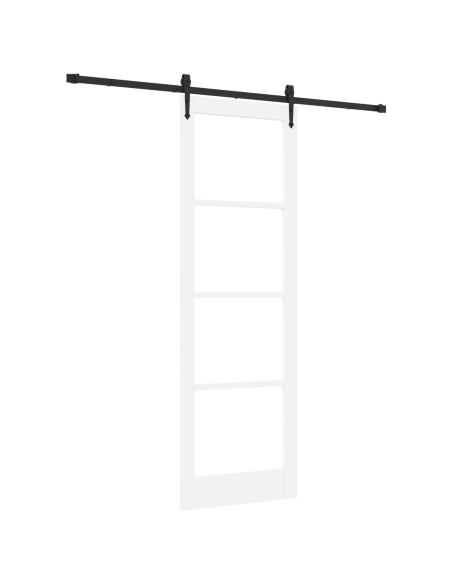 Porta Scorrevole  con Set di Ferramenta 'ORKDAL'Bianco 78x232 cm, Porta Interna  con Vetro 'ORKDAL'Bianco 78x232x4 cm