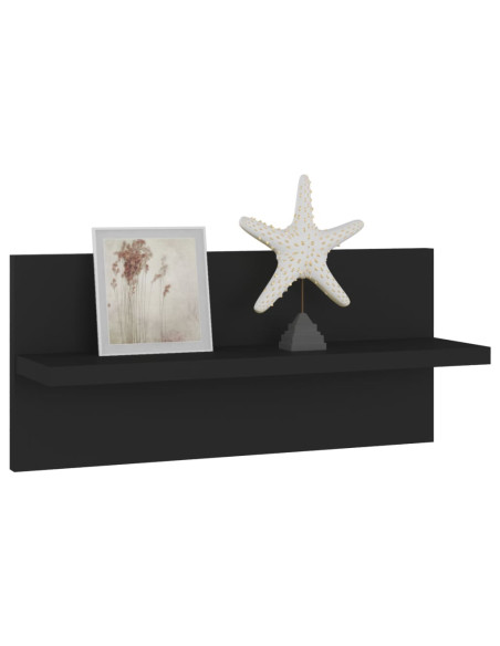 Mensole a Muro 4 pz Nere 40x11,5x18 cm in Legno Multistrato