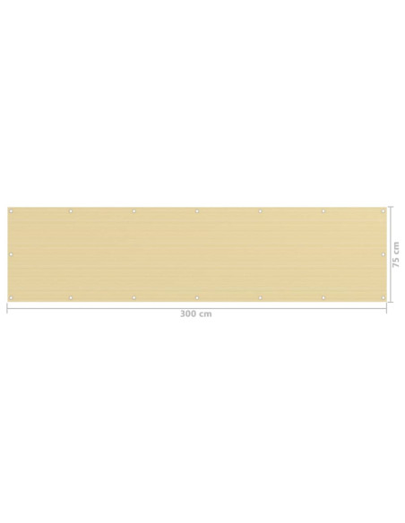 Schermo Frangivista per Balconi Beige 75x300 cm in HDPE