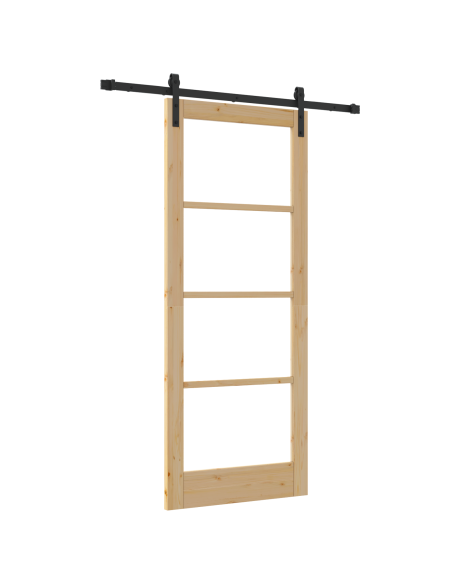 porta scorrevole  con set di hardware 'ORKDAL'83x202 cm, porta interna  con vetro 'ORKDAL'83x202x4 cm in legno massello di pino