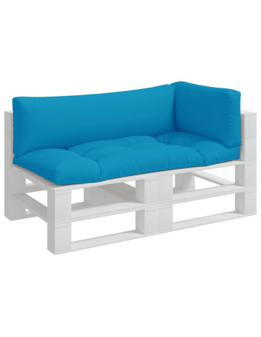 Cuscini per Pallet 3 pz Azzurro in Tessuto