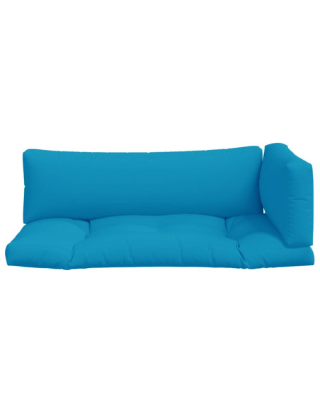 Cuscini per Pallet 3 pz Azzurro in Tessuto