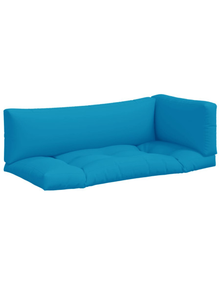 Cuscini per Pallet 3 pz Azzurro in Tessuto