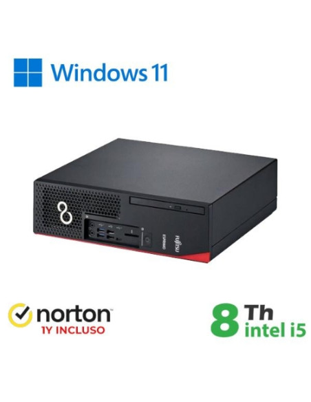 PC FUJITSU RINOVO REFURBISHED Esprimo D538-738 RN54522311 SFF i5-8X00 8GB SSD 256GB NO DVD W11P + NORTON