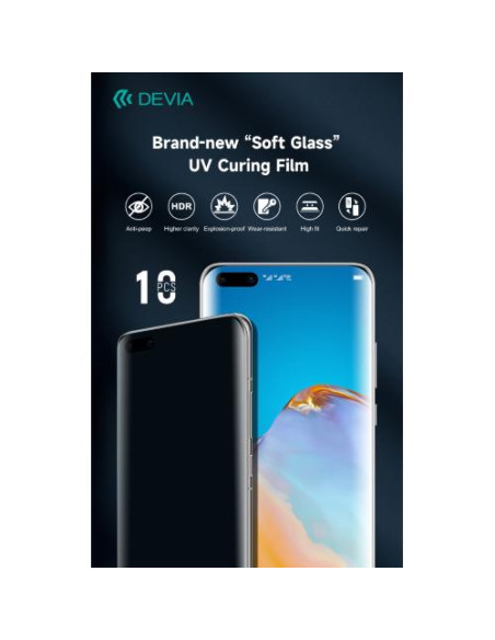 Devia Pellicole Privacy 0,3mm UV Durezza 6H Ideale schermi Curvi scatola da 10 pezzi