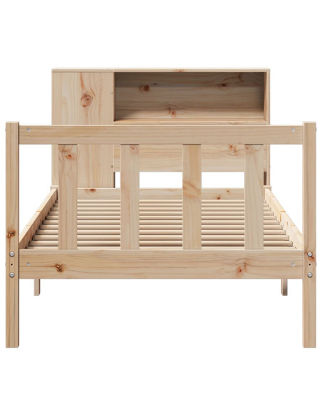 Letto Libreria senza Materasso 90x190 cm Legno Massello Pino