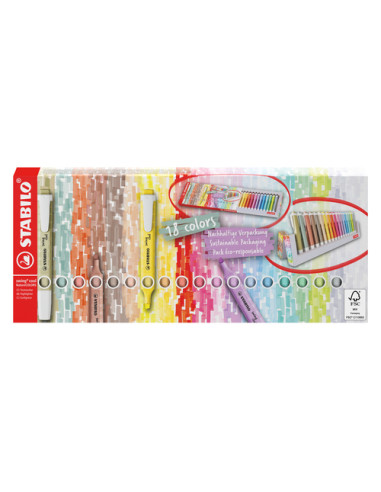 STABILO swing cool evidenziatore 18 pz Punta smussata Multicolore