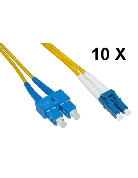 CAVO FIBRA OTTICA LC A SC SINGLEMODE DUPLEX OS2 GUAINA 2 MM 9/125 MT.1 - CONF. 10PZ - LKLCSC901E