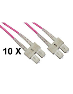 CAVO FIBRA OTTICA SC A SC MULTIMODE DUPLEX OM4 50/125 MT.1 CONF.10PZ - LKSCSC4501E