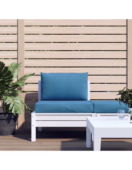 Cuscini per Pallet 2 pz Blu Mélange in Tessuto