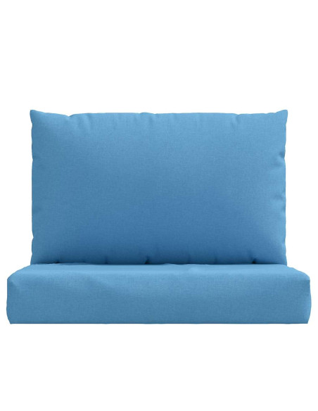 Cuscini per Pallet 2 pz Blu Mélange in Tessuto