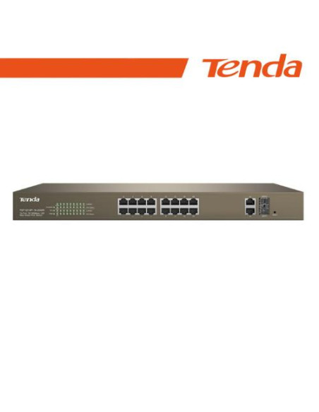 TENDA SWITCH POE WEB SMART 16 PORTE 10/100+2GB+2SFP - TEF1218P-16-250W