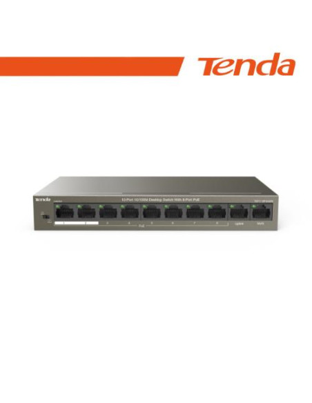 Tenda Switch Unmanaged 10/100Mbit PoE Desktop 63W - TEF1110P-8-63W
